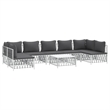 Afuera Living Contemporary Metal Powder-Coated Steel Garden Lounge Set in White