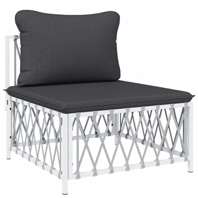 Afuera Living Contemporary Metal Powder-Coated Steel Garden Lounge Set in White