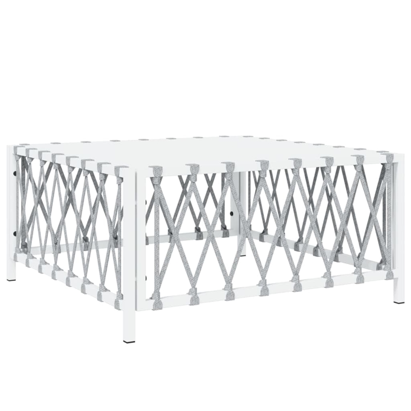 Afuera Living Contemporary Metal Powder-Coated Steel Garden Lounge Set in White