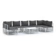 Afuera Living Contemporary Metal Powder-Coated Steel Garden Lounge Set in White