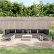 Afuera Living 10 Piece Steel Small Garden Lounge Set in White