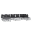 Afuera Living 10 Piece Steel Small Garden Lounge Set in White