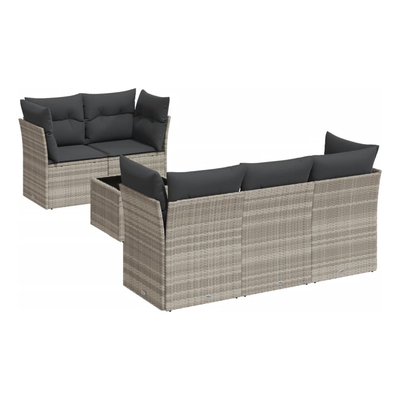 Afuera Living Contemporary 6 Piece Steel Small Sofa Set in Gray
