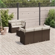 Afuera Living Contemporary 6 Piece Steel Sofa Set in Brown/Cream