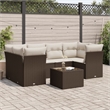 Afuera Living Contemporary 7 Piece Steel Large Sofa Set in Brown/Cream