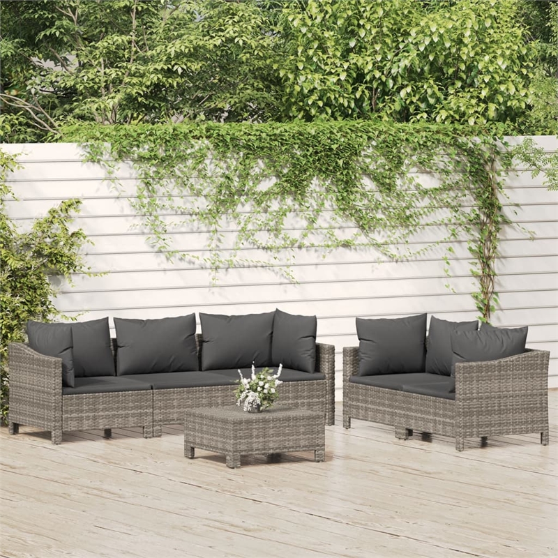 Afuera Living Contemporary Steel Large Garden Lounge Set in Gray