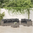Afuera Living Contemporary Steel Large Garden Lounge Set in Gray