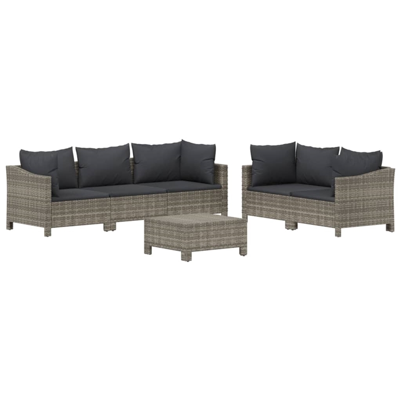 Afuera Living Contemporary Steel Large Garden Lounge Set in Gray