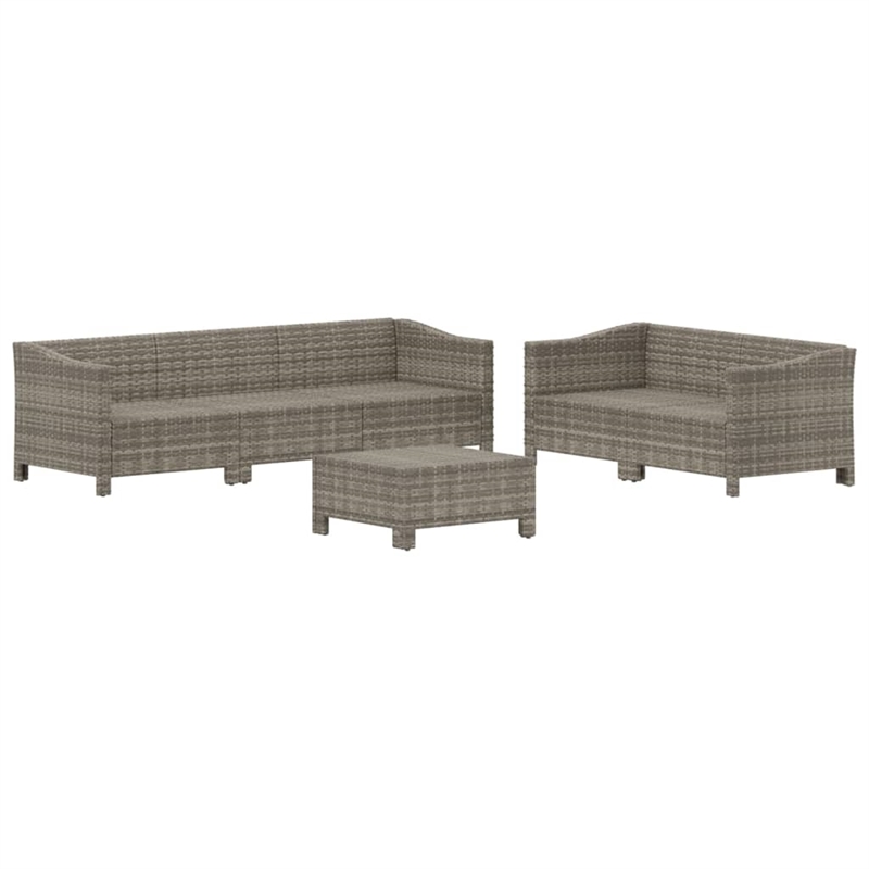 Afuera Living Contemporary Steel Large Garden Lounge Set in Gray