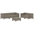 Afuera Living Contemporary Steel Large Garden Lounge Set in Gray