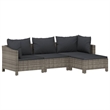 Afuera Living Contemporary Steel Large Garden Lounge Set in Gray