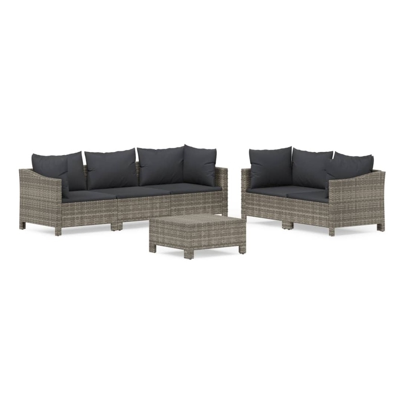 Afuera Living Contemporary Steel Large Garden Lounge Set in Gray