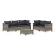 Afuera Living Contemporary Steel Large Garden Lounge Set in Gray
