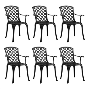 Afuera Living Contemporary Aluminum Small Furniture Set in Black