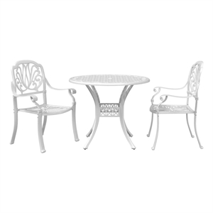 Afuera Living Contemporary Aluminum Standard Bistro Set in White