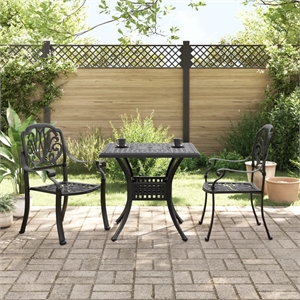 Afuera Living Contemporary Aluminum Medium Bistro Set in Black