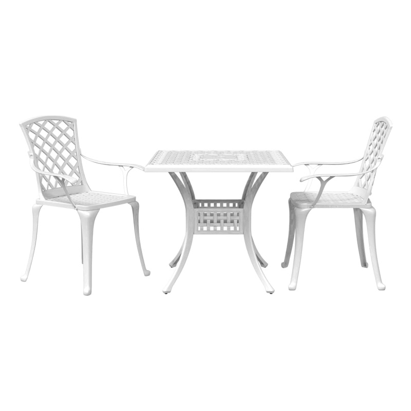 Afuera Living Contemporary Aluminum Small Bistro Set in White