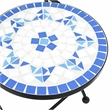 Afuera Living Powder-Coated Iron Small Bistro Set in White/Blue