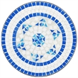 Afuera Living Powder-Coated Iron Small Bistro Set in White/Blue