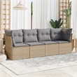 Afuera Living Contemporary 4 Piece Steel Sofa Set in Gray/Beige