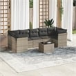 Afuera Living 8 Piece Poly Rattan Patio Sofa Set in Light Gray/Dark Gray