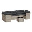 Afuera Living 8 Piece Poly Rattan Patio Sofa Set in Light Gray/Dark Gray