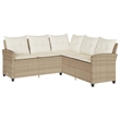 Afuera Living Contemporary 6 Piece Steel Small Sofa Set in Cream/Beige