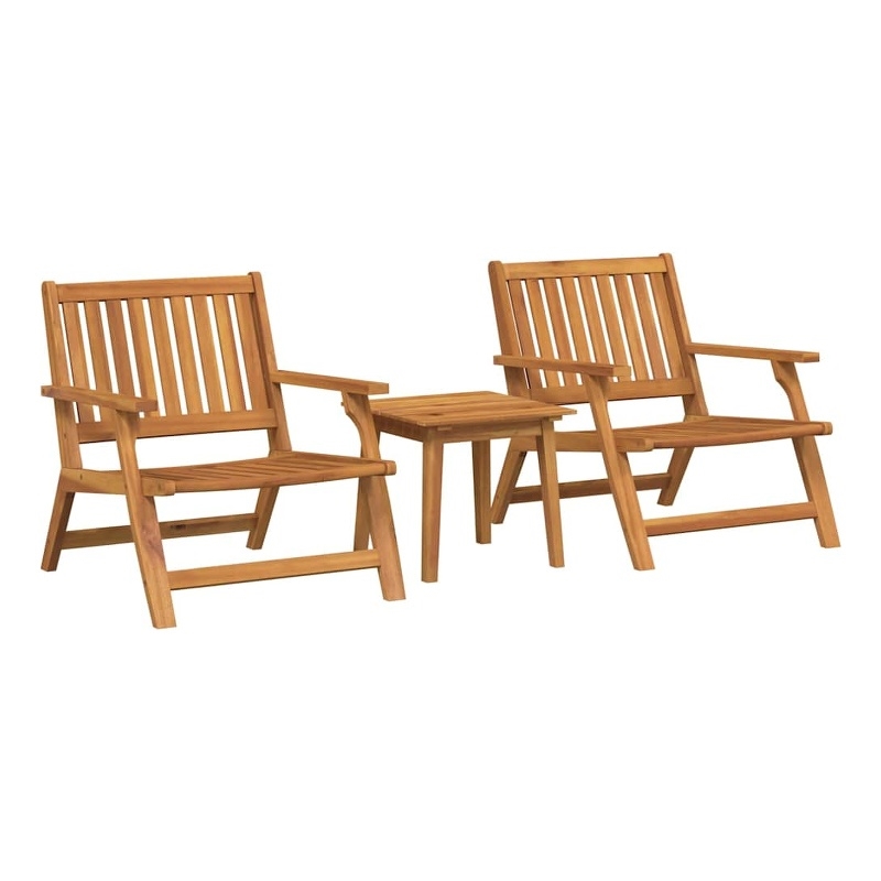 Afuera Living Contemporary Solid Acacia Wood Furniture Set in Brown