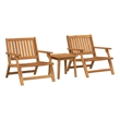 Afuera Living Contemporary Solid Acacia Wood Furniture Set in Brown