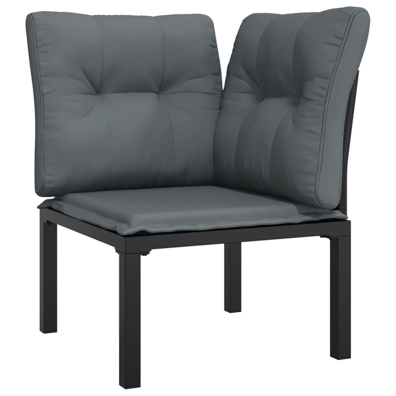 Afuera Living 8 Piece Poly Rattan Garden Lounge Set in Black/Gray