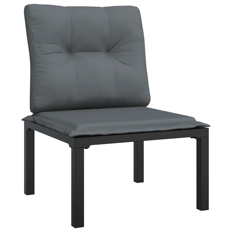 Afuera Living 8 Piece Poly Rattan Garden Lounge Set in Black/Gray