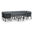 Afuera Living 8 Piece Poly Rattan Garden Lounge Set in Black/Gray
