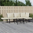 Afuera Living Contemporary Metal Powder-Coated Steel Large Lounge Set in Black