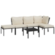 Afuera Living Contemporary Metal Powder-Coated Steel Large Lounge Set in Black