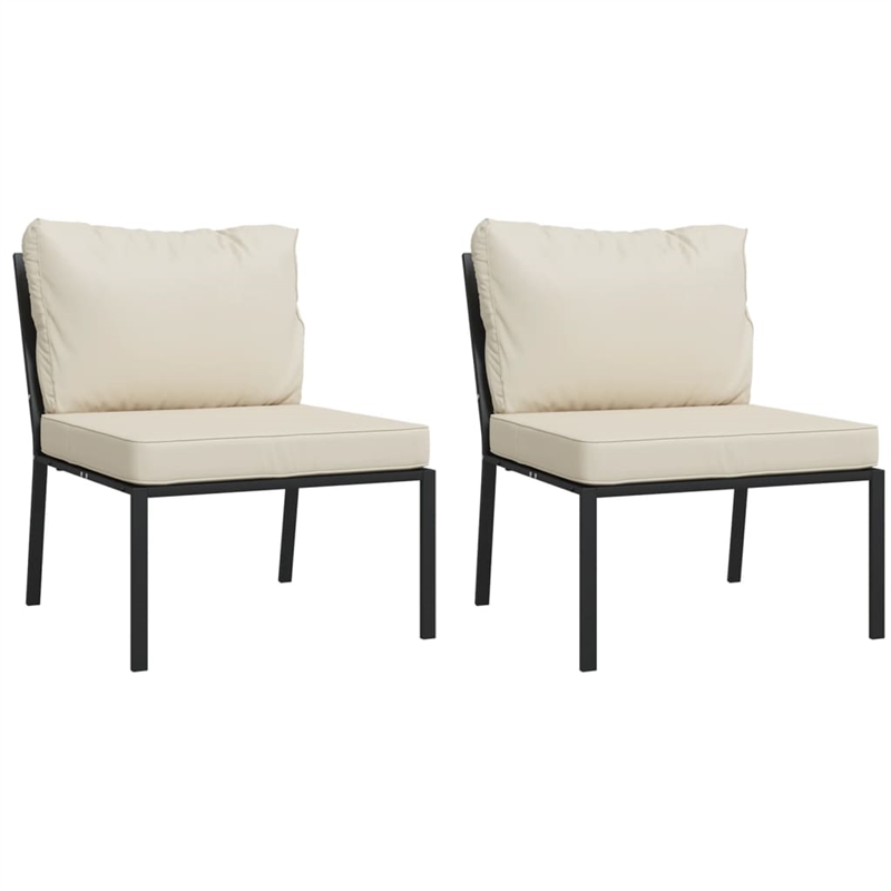 Afuera Living Contemporary Metal Powder-Coated Steel Large Lounge Set in Black