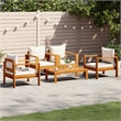 Afuera Living 5 Piece Solid Acacia Wood Large Sofa Set in Brown