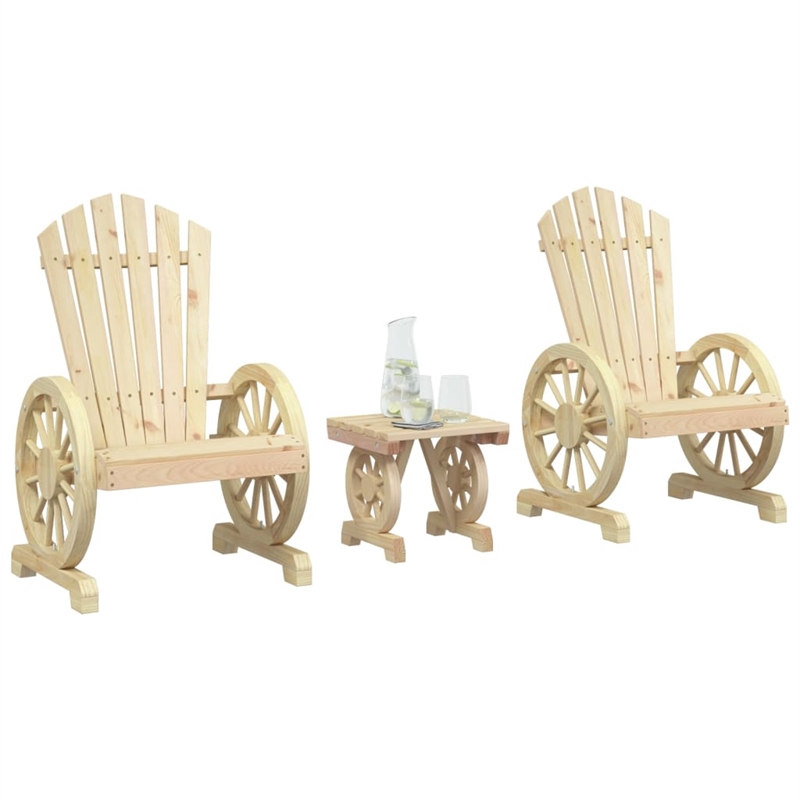 Afuera Living Wood Medium Garden Lounge Set in Brown/Natural