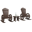 Afuera Living Contemporary Durable Wood Ergonomic Garden Lounge Set