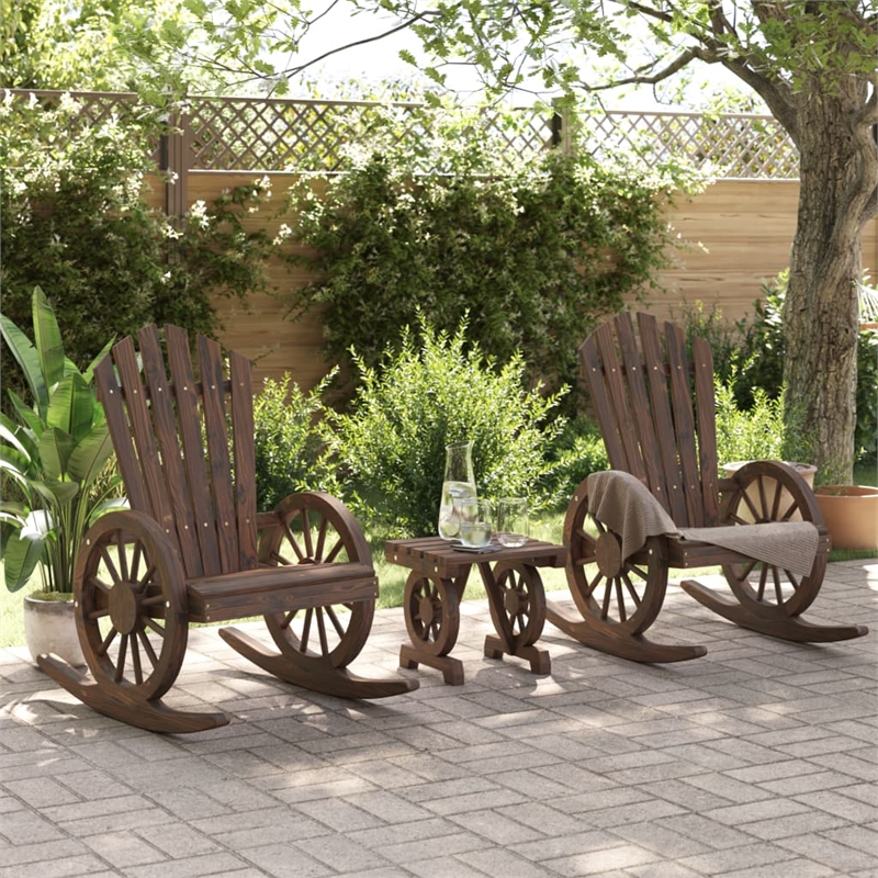 Afuera Living Contemporary Durable Wood Ergonomic Garden Lounge Set