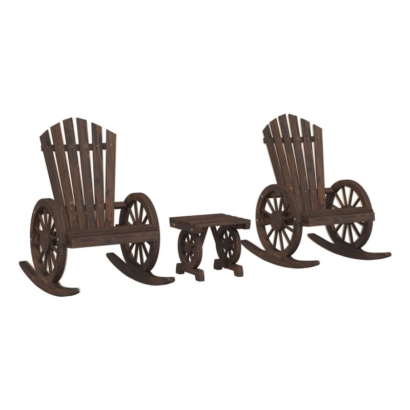 Afuera Living Contemporary Durable Wood Ergonomic Garden Lounge Set