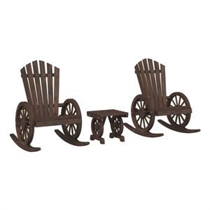 Afuera Living Contemporary Durable Wood Ergonomic Garden Lounge Set