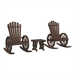 Afuera Living Contemporary Durable Wood Ergonomic Garden Lounge Set