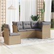 Afuera Living Contemporary 5 Piece Steel Sofa Set in Gray/Beige