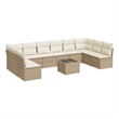 Afuera Living Contemporary 11 Piece Steel Sofa Set in Cream/Beige