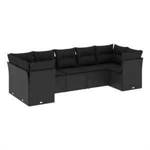 Afuera Living Contemporary 7 Piece Steel Large Sofa Set in Black