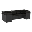 Afuera Living Contemporary 7 Piece Steel Large Sofa Set in Black
