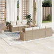 Afuera Living Contemporary 8 Piece Steel Sofa Set in Cream/Beige