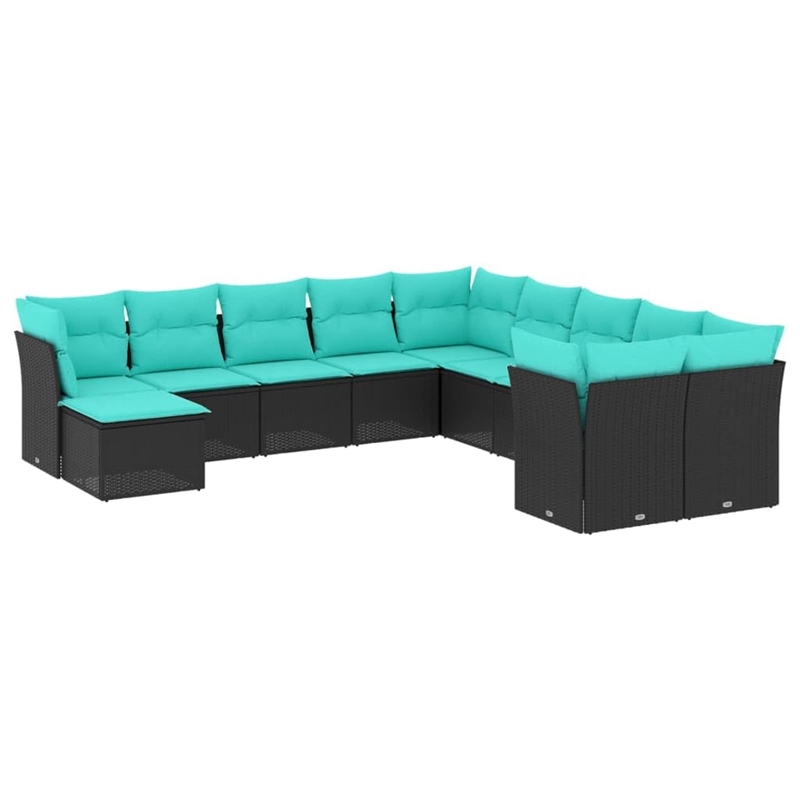 Afuera Living Contemporary Steel Large Sofa Set in Black/Blue