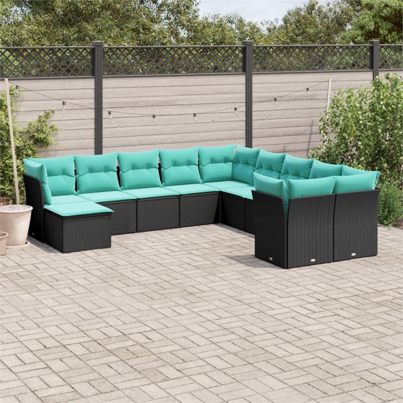 Afuera Living Contemporary Steel Large Sofa Set in Black/Blue