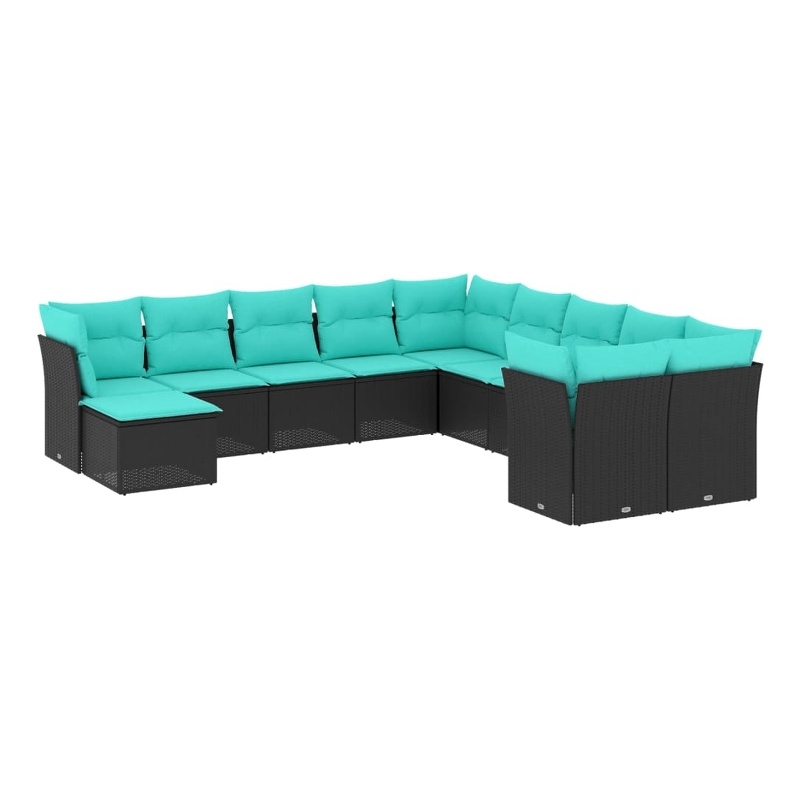 Afuera Living Contemporary Steel Large Sofa Set in Black/Blue